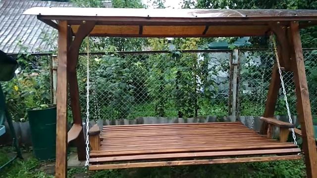 Деревянные садовые качели диван. Раскладные смотреть онлайн