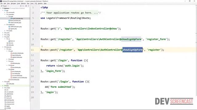 Setup Authentication Routes and Controller смотреть онлайн