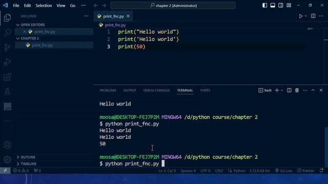 Our First Python Program | Print Function | Python Full Course # 8 смотреть онлайн