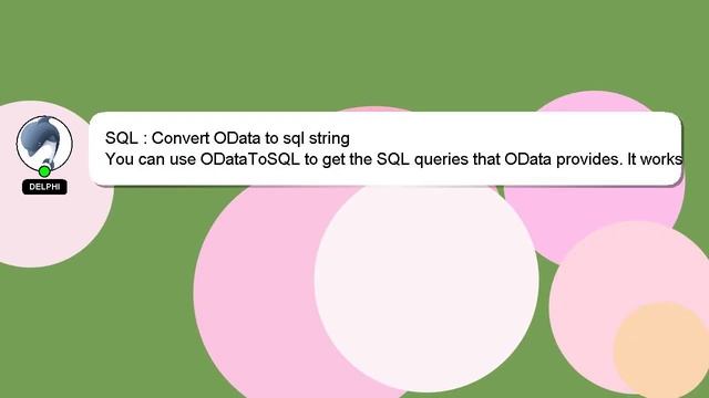 SQL : Convert OData to sql string смотреть онлайн