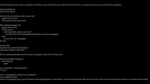 Python :Creating a singleton in Python(5solution) смотреть онлайн