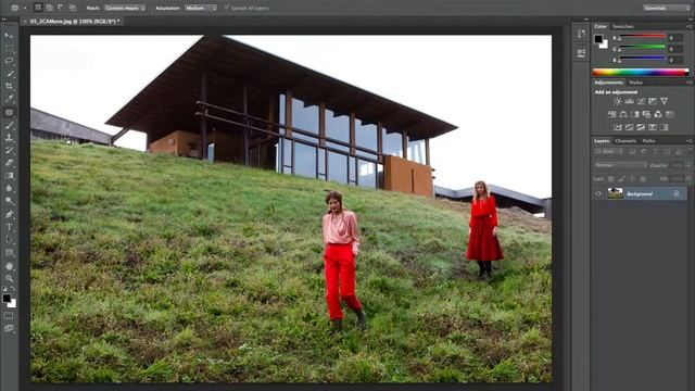 Photoshop CS6 contentaware patch move смотреть онлайн