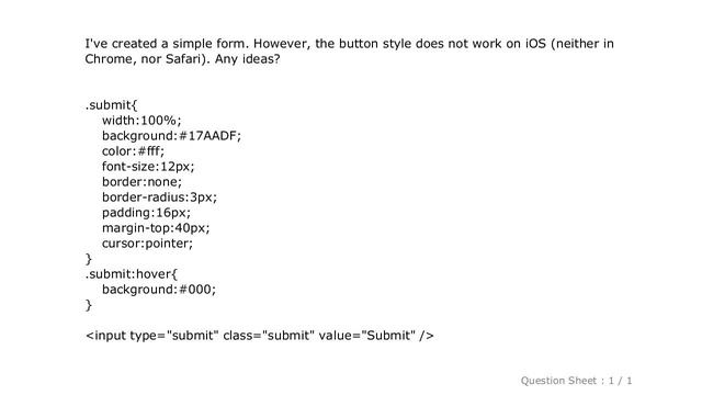 HTML : Button CSS style not working on iOS смотреть онлайн