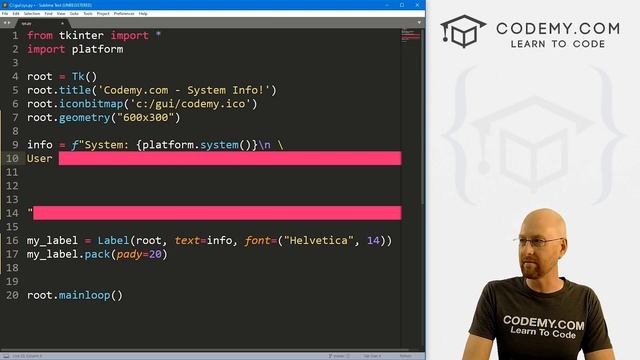 How To Get System Info From Tkinter - Python Tkinter GUI Tutorial 202 смотреть онлайн