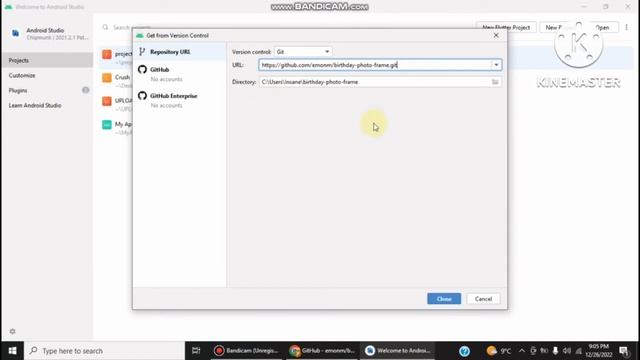 Create Git URL into android Studio смотреть онлайн