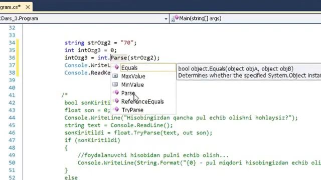 C# dasturlash tili: O'zgaruvchilar 3-dars (2-qism) смотреть онлайн