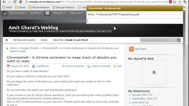 Chromeshelf - A chrome extension to keep track of ebooks you want to read. смотреть онлайн