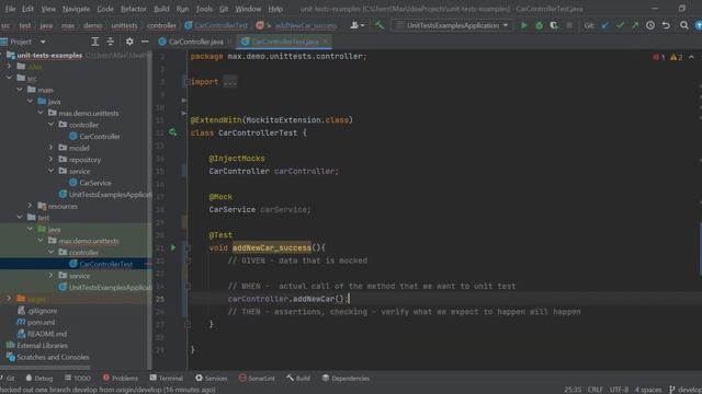 7. Java Unit Tests - Unit tests for the Controller class - addNewCar() смотреть онлайн