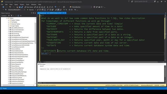 SQL GETUTCDATE Function Tutorial And Example For Beginners смотреть онлайн