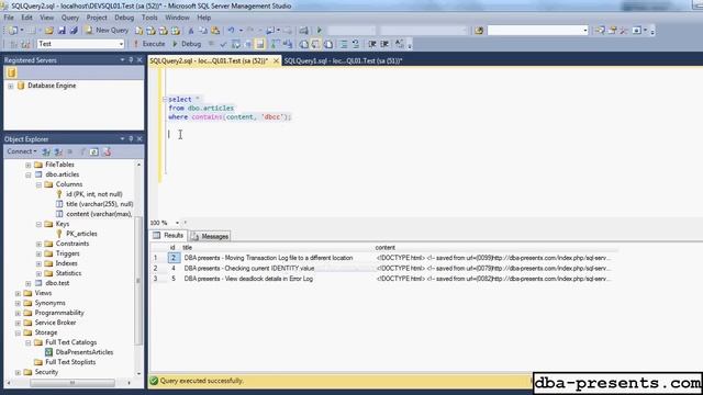 Full-Text Search in SQL Server 2012 - practical introduction смотреть онлайн