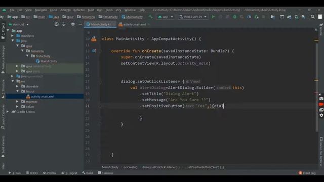 Dialog Alert in Android Studio using [KOTLIN] смотреть онлайн