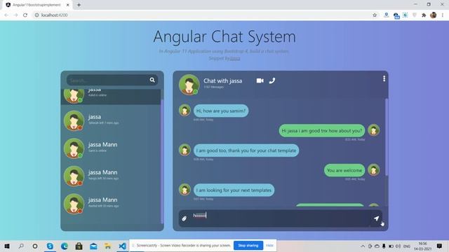 Angular 11 Chat System смотреть онлайн
