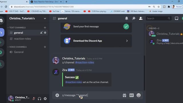 How to setup Reaction Roles with the Zira bot | Discord Tutorial 2020 смотреть онлайн
