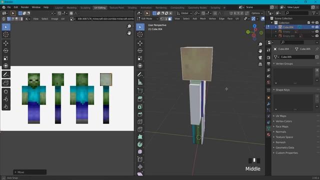 How To Create A Minecraft Zombie - Blender Tutorial смотреть онлайн