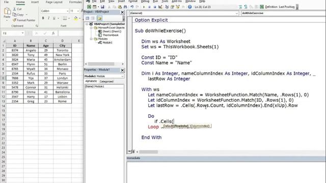 VBA ON YOUR OWN: Do While Loop through the data - Simple Excel VBA смотреть онлайн