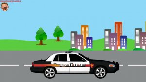 Машинки для детей. Учим типы машин. Полицейская машина. МУЛЬТИК - КОНСТРУКТОР. Cars. Police Car