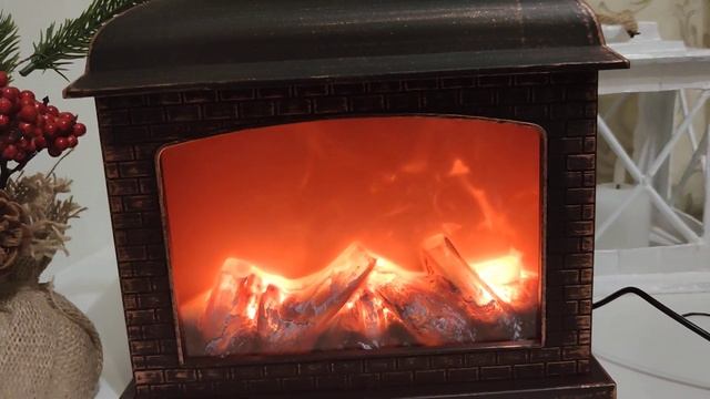 Камин LED декоративный, новогодний с имитацией живого огня. смотреть онлайн