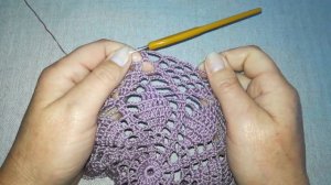 📌📌📌 Ажурный берет крючком "Сиреневый туман"