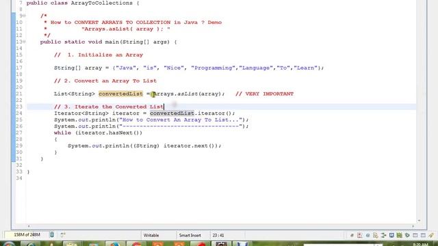 HOW TO CONVERT ARRAYS TO COLLECTION IN JAVA DEMO смотреть онлайн