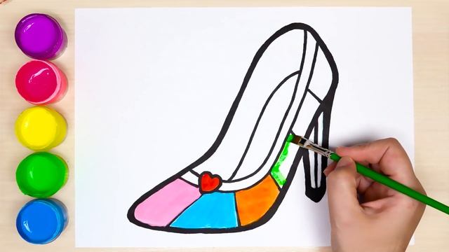 How to draw shoes | Easy drawing and coloring step by step | Art Box смотреть онлайн