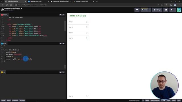 Como fazer Sidebar (Menu na Lateral) — ABC do Front-end смотреть онлайн