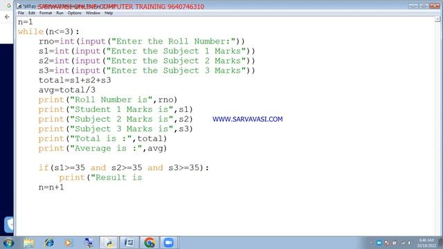 Online Core python(While Loop Examples) Day-17 смотреть онлайн