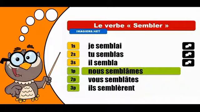 Изучение французского языка сопряжения # Sembler # Indicatif Passé simple смотреть онлайн
