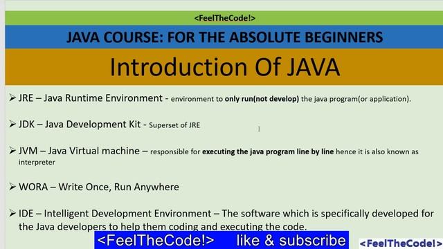 JAVA COURSE: FOR THE ABSOLUTE BEGINNER | HISTORY AND INTRODUCTION TO JAVA | FEEL THE CODE смотреть онлайн