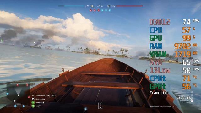 Radeon Vega 7 Graphics -- AMD Ryzen 5 5600G -- Battlefield V BFV FPS Test смотреть онлайн