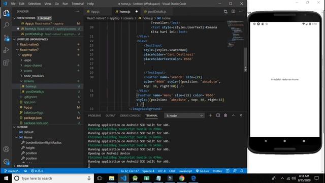 Tutorial React Native #9 Buat Header смотреть онлайн