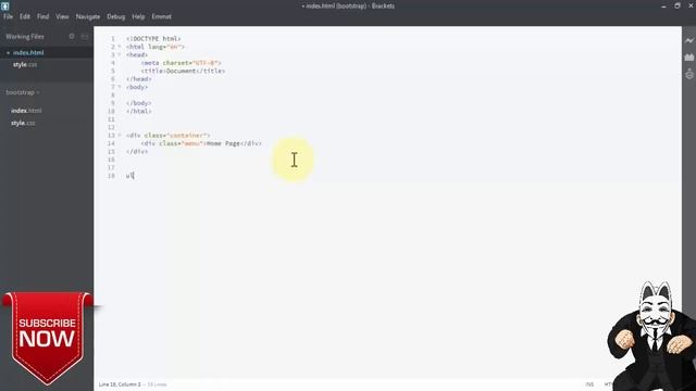 Bootstrap 4.0 Tutorial #6 - Playing with HTML using EMMET смотреть онлайн