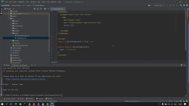 #0 Установка Quasar Framework. Hello World смотреть онлайн