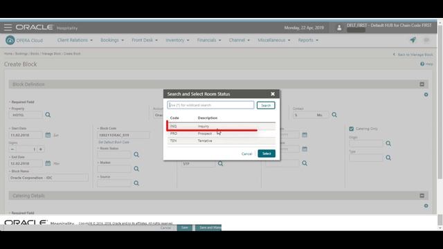 Hospitality Documentation–OPERA Cloud: Create Catering Block and Event смотреть онлайн