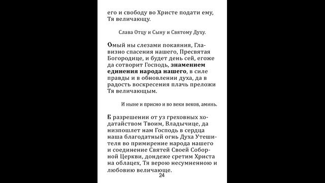 Канон молебный ко Пресвятой Богородице о разрешении грехов против Бога и царя. смотреть онлайн