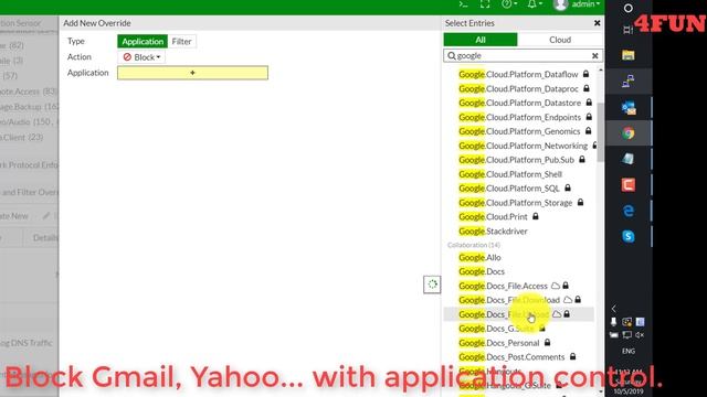 FORTIGATE FIREWALL - Block facebook, skype, gmail, websites, applications | 4Fun4You смотреть онлайн