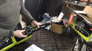Ryobi OCS1830 (распаковка+тест) Аккумуляторная цепная пила