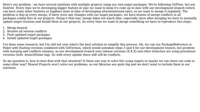 Software Engineering: Avoid or minimize merge conflicts while using NuGet and GitFlow смотреть онлайн