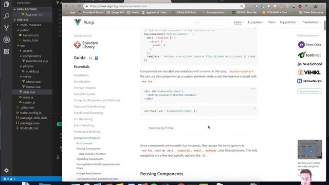 VueJS CLI: Basics | Level 3-7: component intro + clean up смотреть онлайн