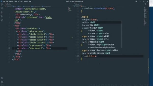 3D Swing with HTML and CSS / How to Create 3D Elements with HTML and CSS / CSS Animations