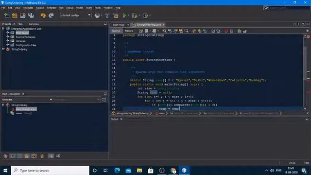 Java Program to Sort Alphabetical Ordering of Strings смотреть онлайн