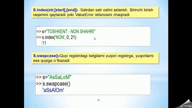 Python dasturlash tilida satrlar bilan ishlash смотреть онлайн