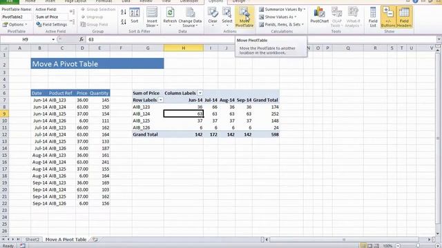 Move An Excel Pivot Table - Excel Tip смотреть онлайн