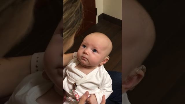 My baby hears me for the first time and is almost moved to tears! смотреть онлайн