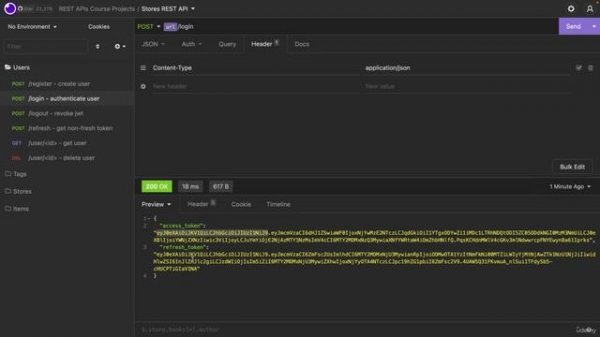 08 - User authentication with Flask-JWT-Extended - 012 Token refreshing with Flask-JWT-Extended