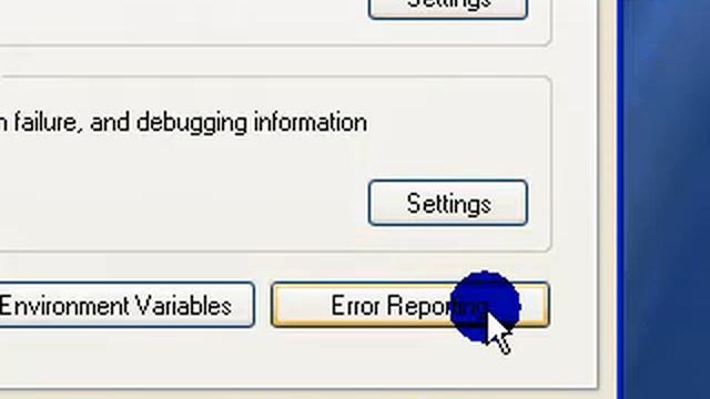 DISABLE SEND  == DONT SEND  ERROR REPORTING