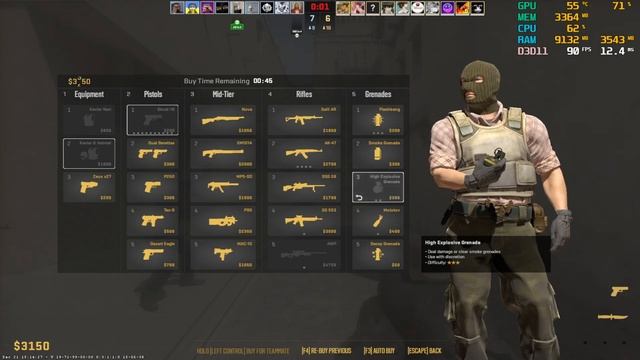 CS2 FPS GTX 1650 LOW PROFILE VERY HIGH