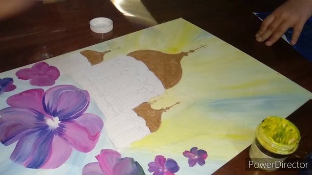 Пасха 2020 г. Рисуем ПОЭТАПНО Пасху! Декоративная картина с храмом и вербой смотреть онлайн