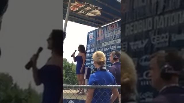 Anne Schrader Singing the National Anthem 2015 смотреть онлайн