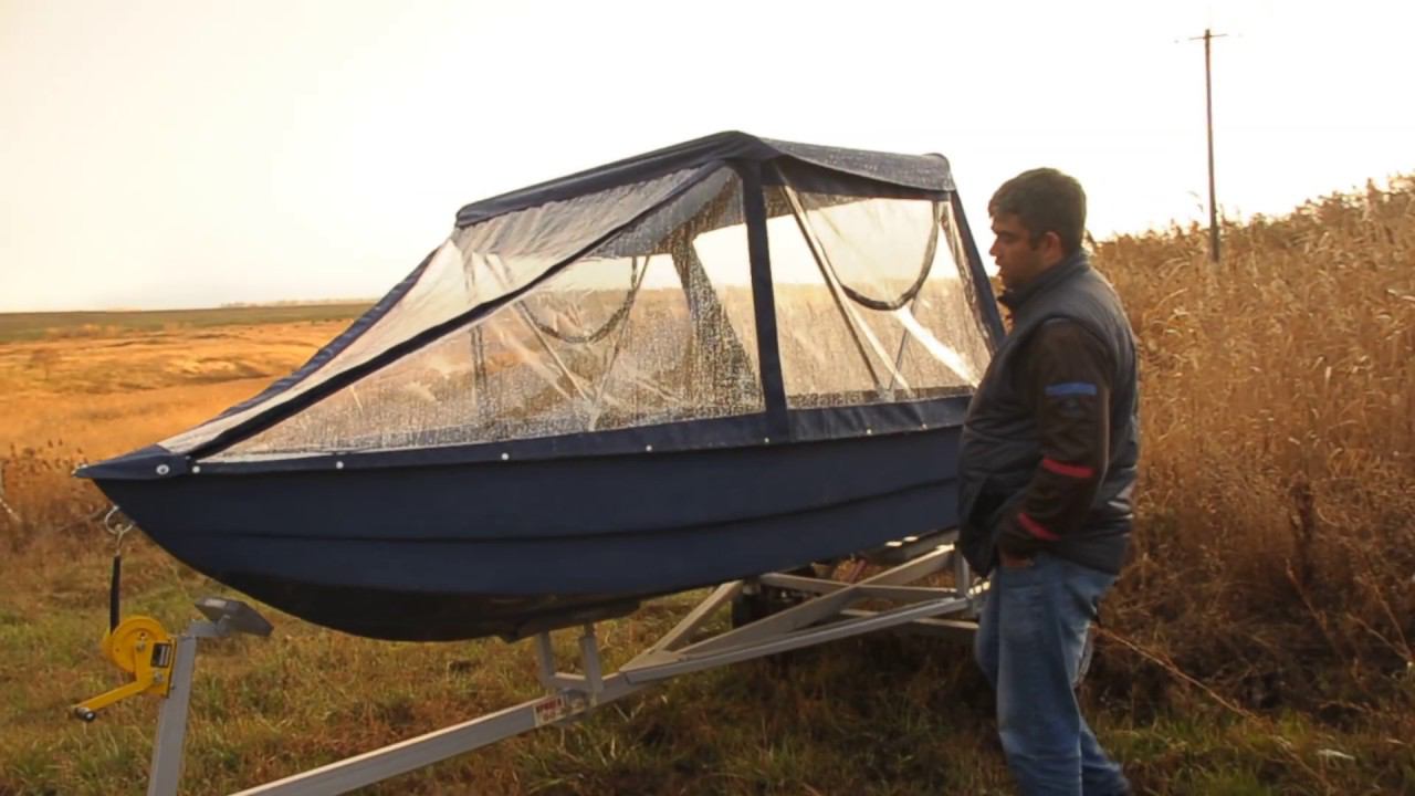 Обзор ходового тента на моторную лодку Нельма