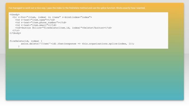 Removing a row from a table with VueJS смотреть онлайн